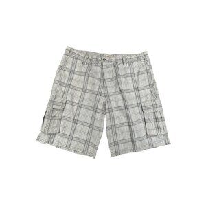 Dockers Plaid Cargo Shorts Men's 38 Gray Chino Golf Casual